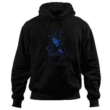Discover Whimsical Witch Cooking Illustration Hoodies