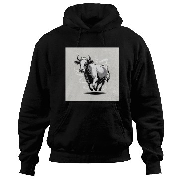 Discover Running Cow Graphic Hoodies
