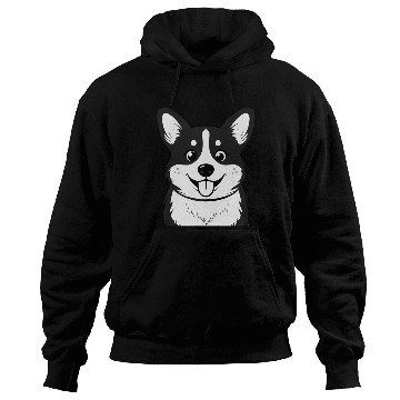 Discover Happy Corgi Face Hoodies