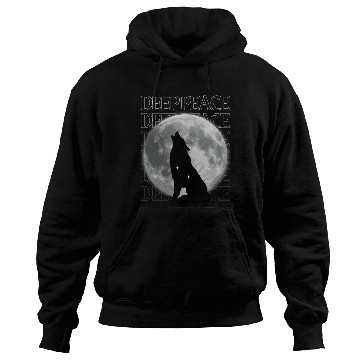 Discover Wolf Howling at Full Moon Design Hoodies
