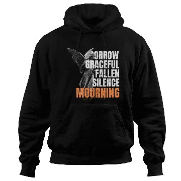 Discover Angel with Wings and Mourning Words Hoodies