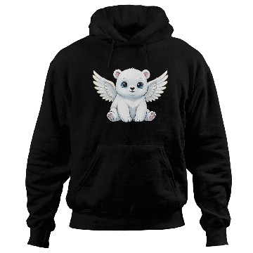 Discover Cute polar bear angel with wings smiling cartoon Hoodies