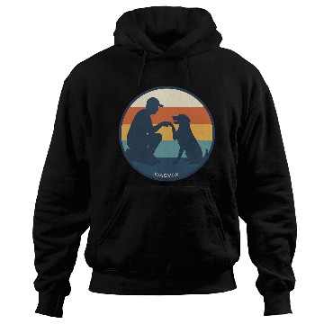 Discover Dog Dad Retro Sunset Badge Hoodies | Wagvox