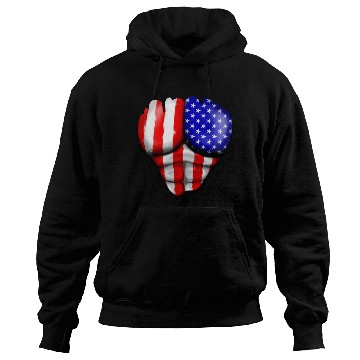 Discover America Flag Ripped Muscles, six pack, chest Hoodies