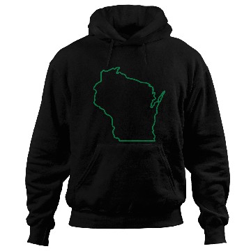 Discover Wisconsin State Outline Design Hoodies
