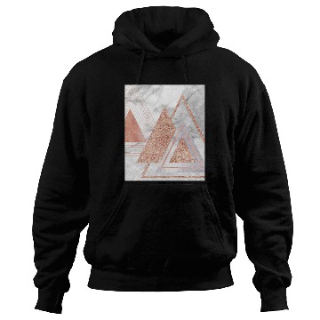 Discover trendy white marble Rose gold triangles geometric Hoodies