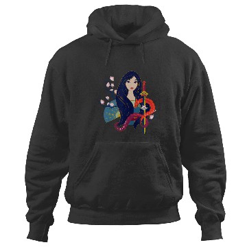 Discover Disney Princess Mulan and Mushu Modern Art Deco Style Hoodies