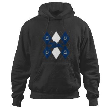 Discover Disney Mickey Mouse Horse Racing Silhouette Argyle Pattern Hoodies