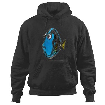 Discover Disneyss Pixars Finding Nemo Dory Blue Fish Sketch Portrait Hoodies