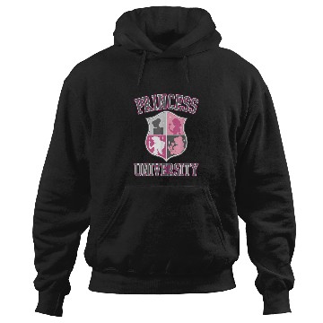 Discover Disney Princess University College Text Logo Gra Hoodies