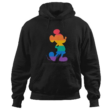 Discover Disney Mickey Mouse Pride Classic Pose Rainbow Icon Fill Hoodies