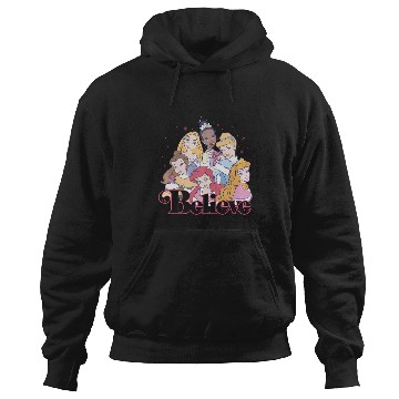 Discover Disney Christmas Princess Believe Group Shot Hoodies