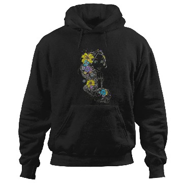 Discover Disney Tangled Rapunzel Floral Sketch Portrait Hoodies