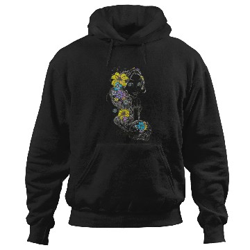 Discover Disney Tangled Rapunzel Floral Sketch Portrait Hoodies