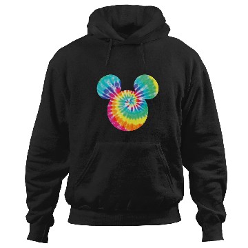 Discover Disney Mickey Mouse Icon Rainbow TieDye Short Sleeve Hoodies