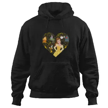 Discover Disney Princess Belle Collage Heart Hoodies