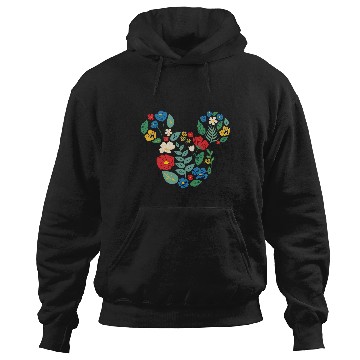 Discover Disney Mickey Mouse Head Shape Icon Flowers Garden Spring Hoodies