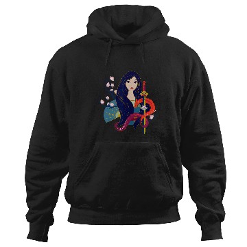 Discover Disney Princess Mulan and Mushu Modern Art Deco Style Hoodies