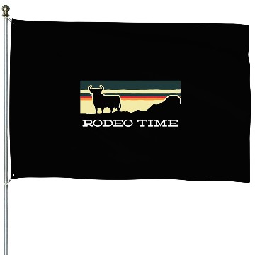 Discover Rodeo Time Cowboy Wild West Cow Horseman Ranch House Flags