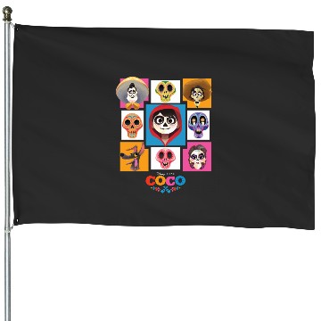 Discover Disney Pixars Coco Main Characters Group Shot Chest Panels House Flags
