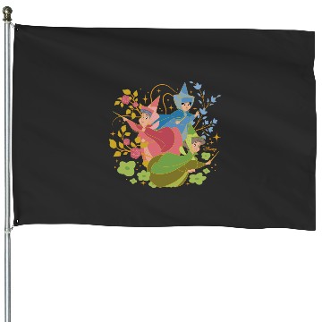 Discover Disney Princess - Sleeping Beauty Flora Fauna Merryweather House Flags