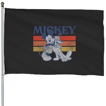 Discover Disney Mickey And Friends Mickey And Pluto Retro Line House Flags