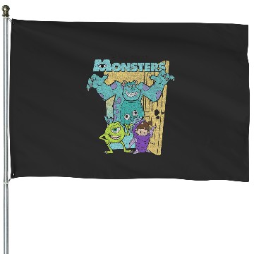 Discover Disney Pixars Monsters Inc. Mike Sully Boo Group House Flags