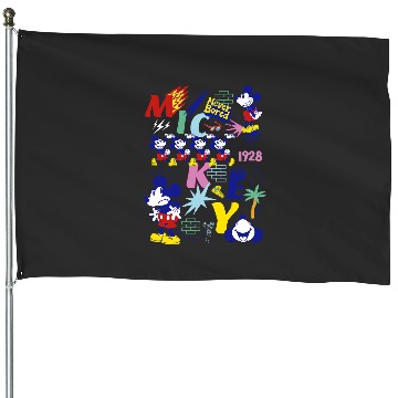 Discover Disney Mickey Mouse Vintages Never Bored House Flags