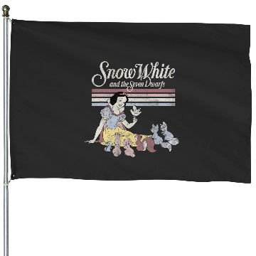 Discover Disney Snow White Critters  Stripe Graphic House Flags