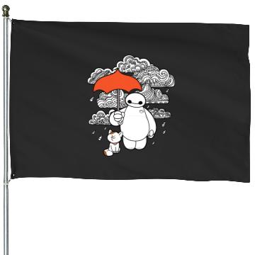 Discover Disney Big Hero 6 Baymax Patterned Rain Clouds Portrait House Flags
