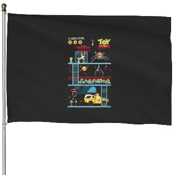 Discover Disney Pixar Toy Story 8-Bit Video Game Scene House Flags