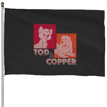 Discover Disney The Fox and the Hounds Tod Copper Retro House Flags