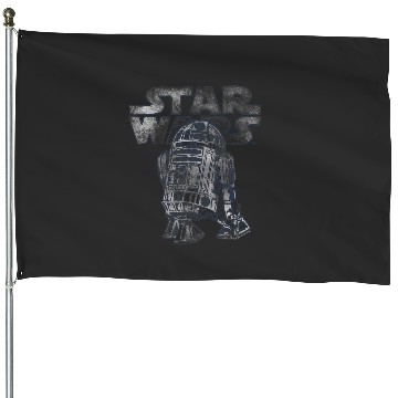 Discover Star Warss R2D2 Vintages Distressed C2 Disney House Flags