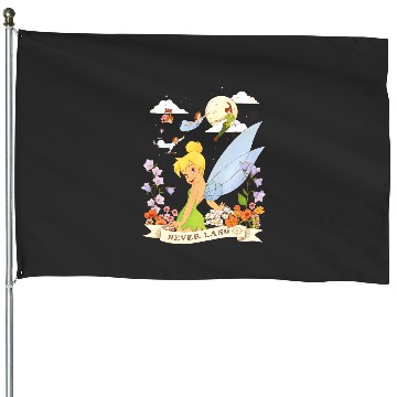 Discover Disney Peter Pan Tinker Bell Never Land Flowers and Flight House Flags