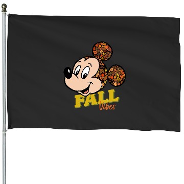 Discover Disney Mickey Mouse Fall Vibes Autumn Leaves House Flags
