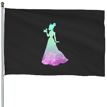 Discover Disney Princess Tiana Silhouette Pretty Tie Dye House Flags