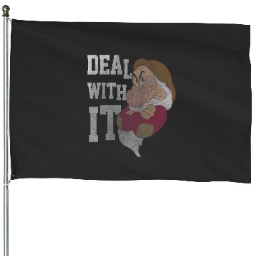 Discover Disney Snow White Grumpy Deal With It Portrait House Flags
