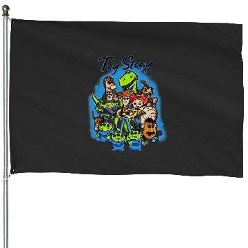 Discover Disney Pixar Toy Story Airbrush  Style Group Poster House Flags