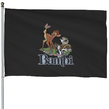 Discover Disney Bambi  Group Floral Poster House Flags