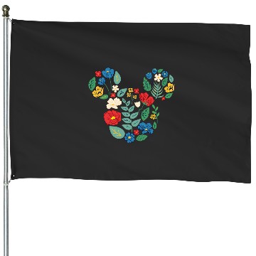 Discover Disney Mickey Mouse Head Shape Icon Flowers Garden Spring House Flags