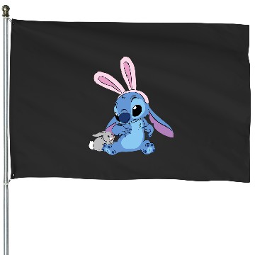 Discover Disney Stitch with Easter Bunny House Flags