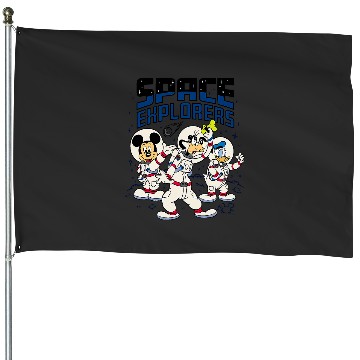 Discover Disney Mickey Goofy Donald Space Explorers House Flags