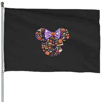 Discover Disney Minnie Mouse Icon Candy and Pumpkins Halloween House Flags