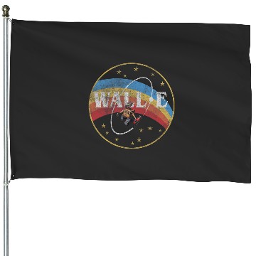 Discover Disney Pixar WALL-E Space Rainbow Circle Logo Distressed House Flags