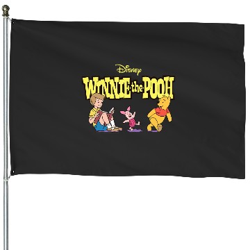 Discover Disney Winnie the Pooh Piglet & Christopher Robin with Logo House Flags