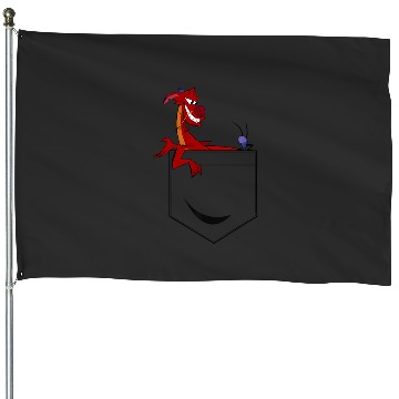 Discover Disney Mulan Mushu Left Chest Pocket Graphic Hoodie House Flags