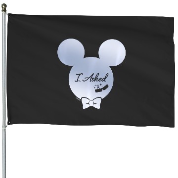 Discover Disney I Asked Proposal Engagement Ring Bow Tie Mickey House Flags