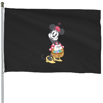 Discover Disney Minnie Mouse Pastel Spring Retro with Easter Basket Premium House Flags