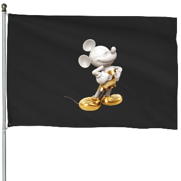 Discover Disney Gold Mickey Mouse Pose House Flags
