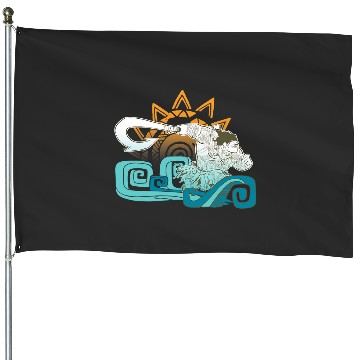 Discover Disney Moana Maui Hook Surf and Sun Gradient Graphic House Flags
